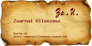 Zsarnai Ulisszesz névjegykártya